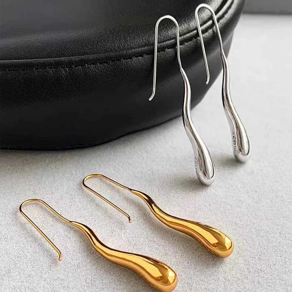 Elegant Fine Teardrop Dangle Earrings silver