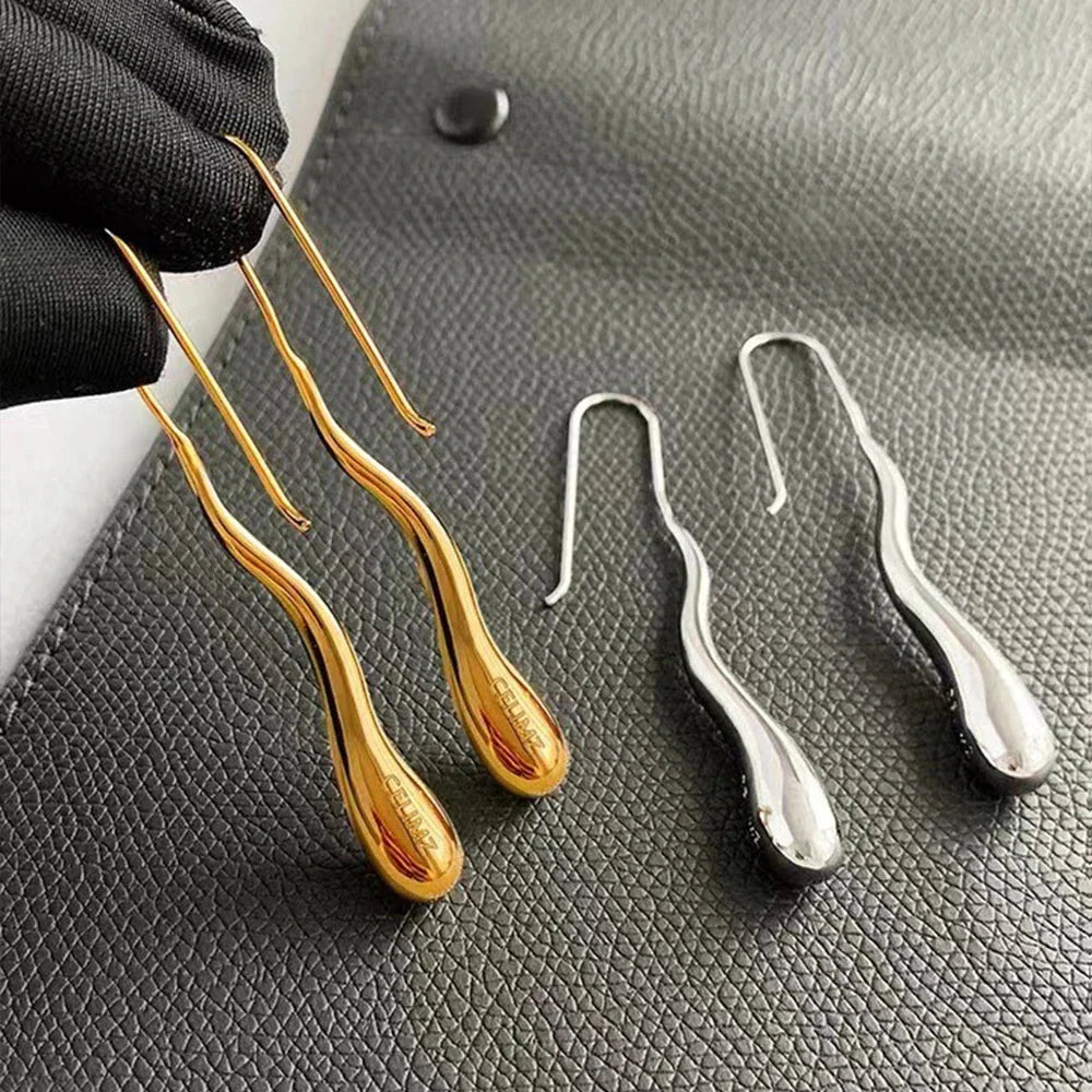 Elegant Fine Teardrop Dangle Earrings gold