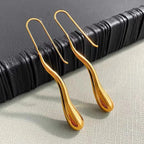 Elegant Fine Teardrop Dangle Earrings gold