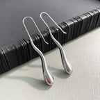 Elegant Fine Teardrop Dangle Earrings silver