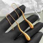 Elegant Fine Teardrop Dangle Earrings gold