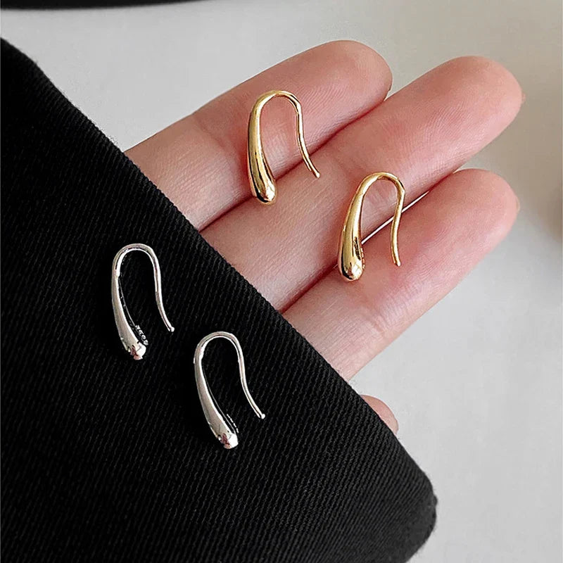Fine Water Drop Dangle Earrings Gold