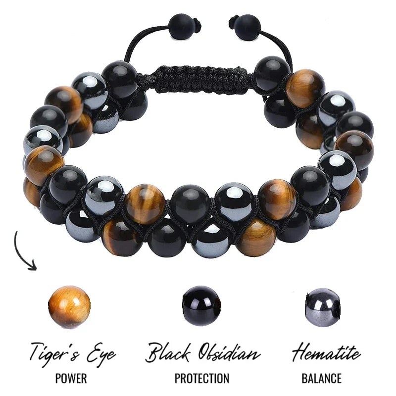 Tiger Eye Bracelet with Cords & Stones