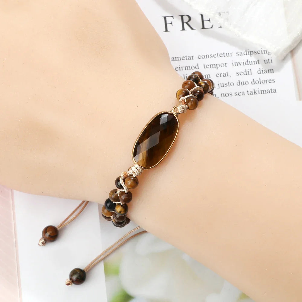 Tiger's Eye Women's Leather Bracelet