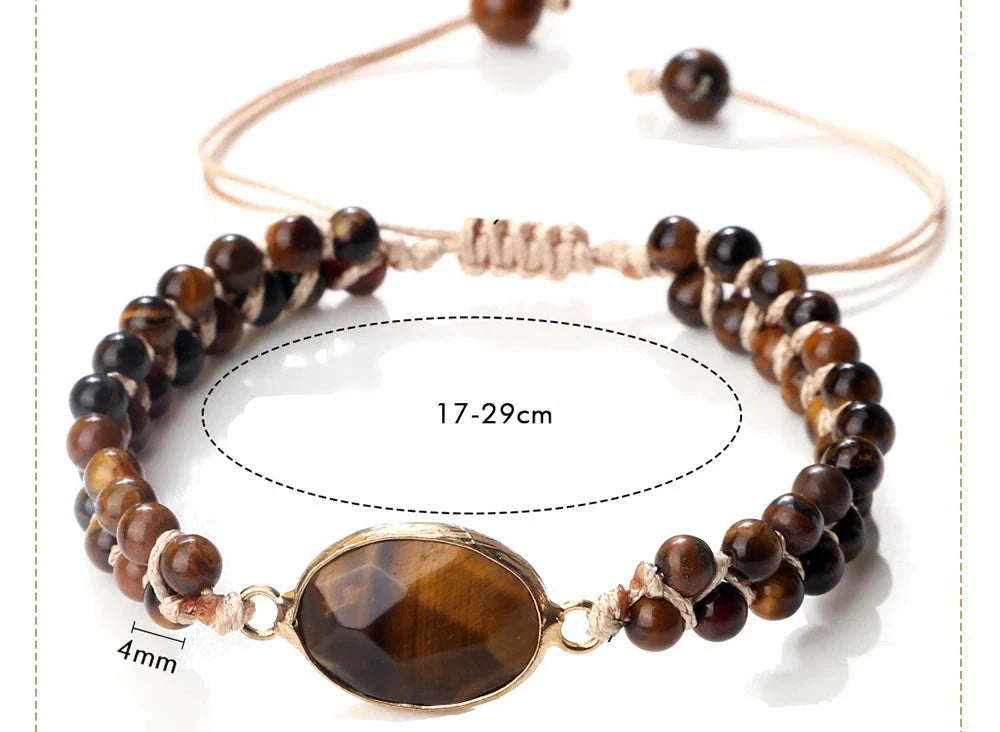 Tiger's Eye Women's Leather Bracelet
