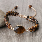 Tiger's Eye Women's Leather Bracelet style 1