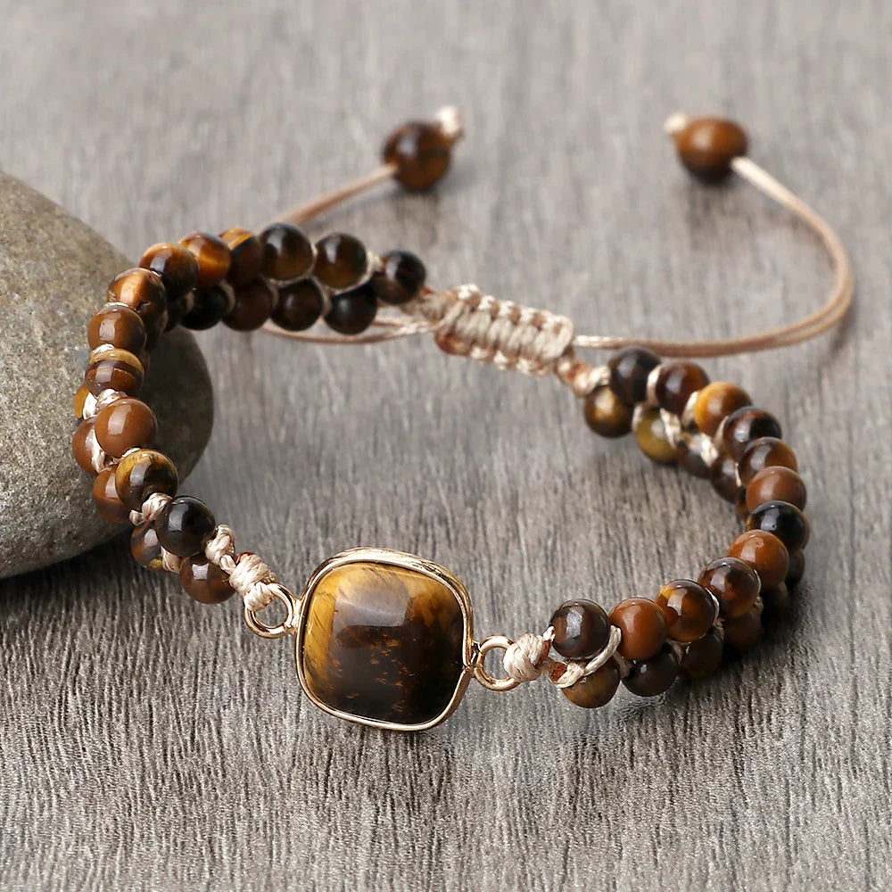 Tiger's Eye Women's Leather Bracelet style 2