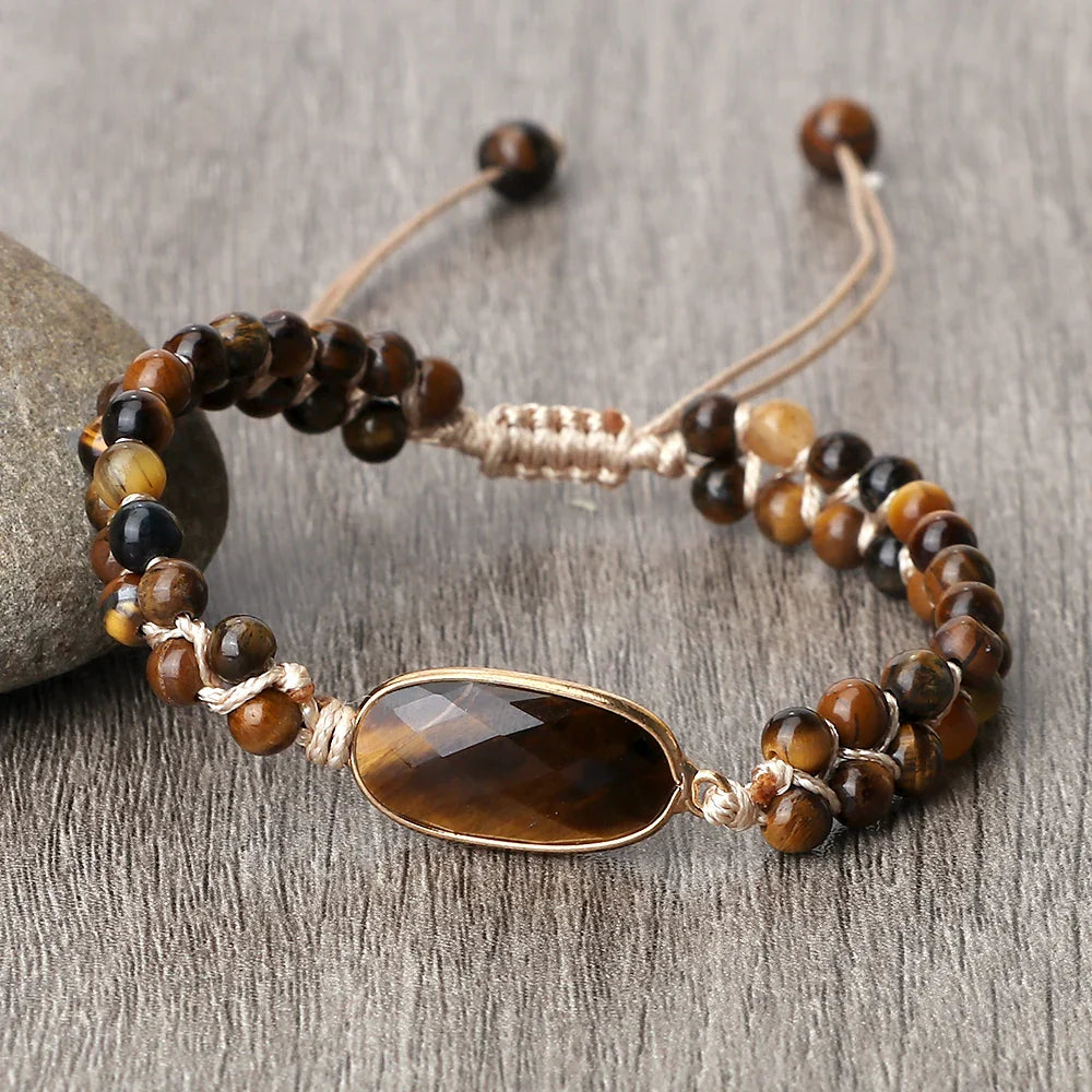 Tiger's Eye Women's Leather Bracelet style 3