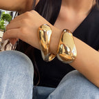 Large Water Drop Chain Bracelet Gold