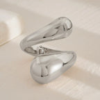 Large Water Drop Chain Bracelet Silver