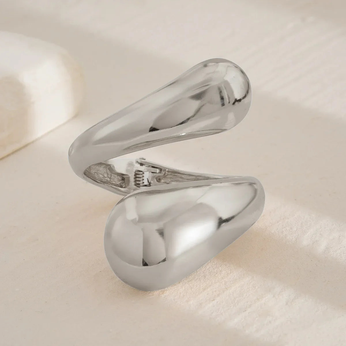 Large Water Drop Chain Bracelet Silver