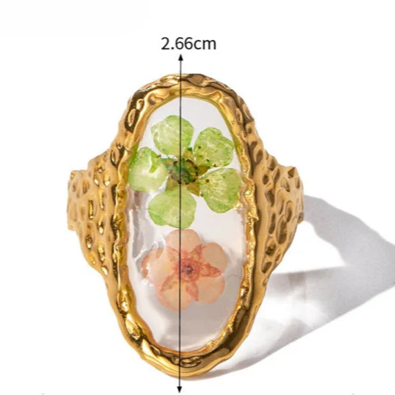 Large Flower Ring in Transparent Frame