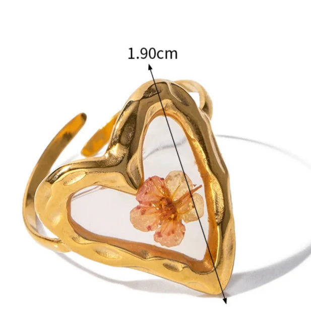 Large Flower Ring in Transparent Frame