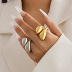 Large Water Drop Band Ring gold