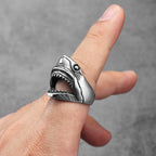 Large shark head ring