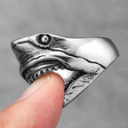 Large shark head ring