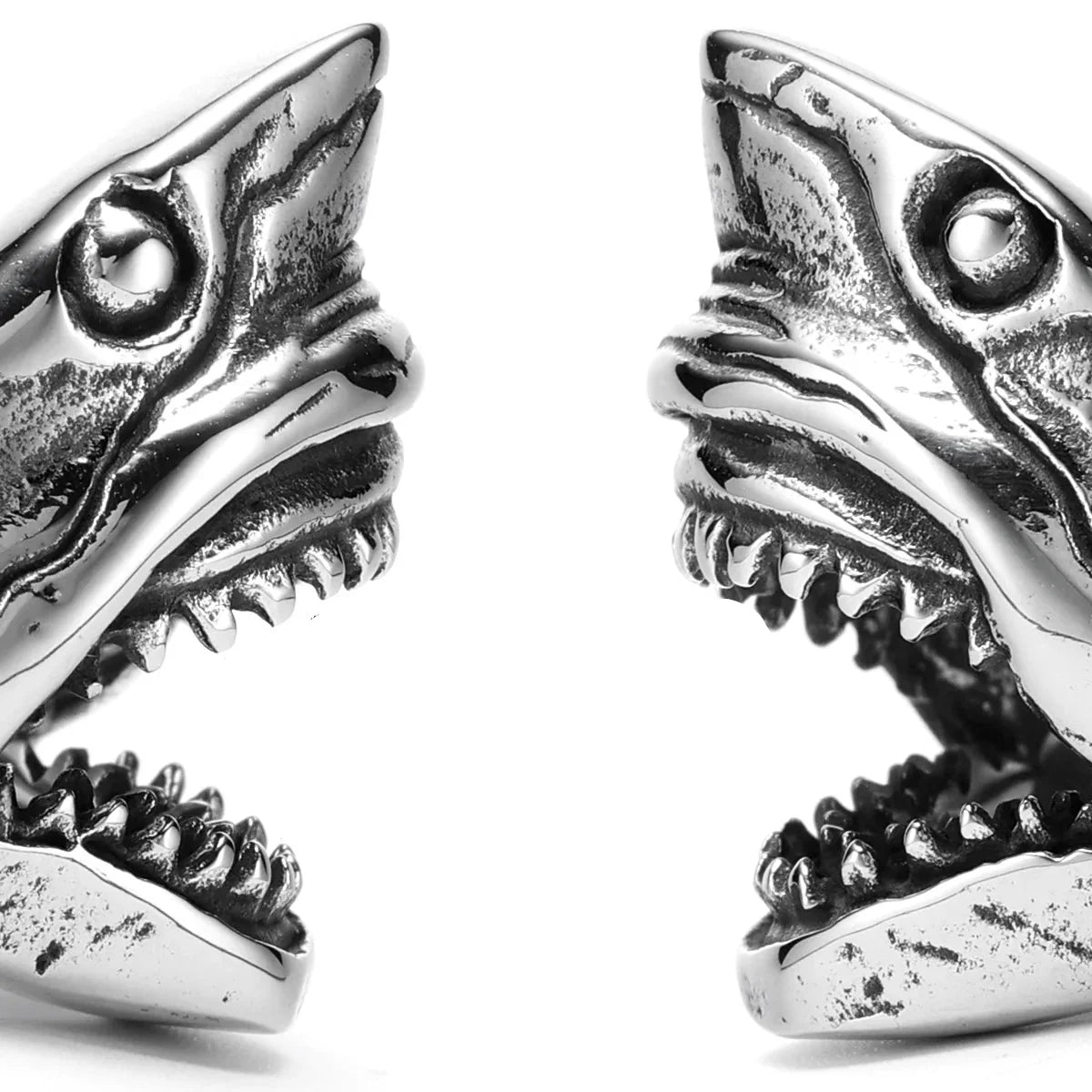Large shark head ring