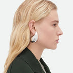 Large Water Drop Stud Earrings silver