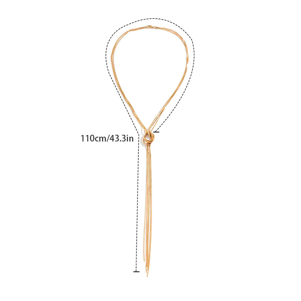 Long Necklace for Deep Neckline with Bow for Women
