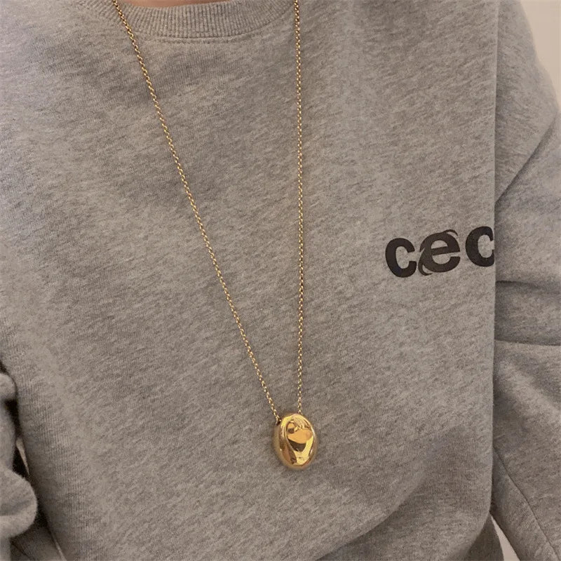 Long Necklace Large Water Drop Pendant Gold