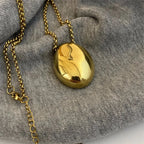 Long Necklace Large Water Drop Pendant Gold
