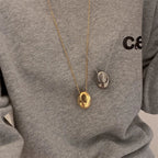 Long Necklace Large Water Drop Pendant Silver