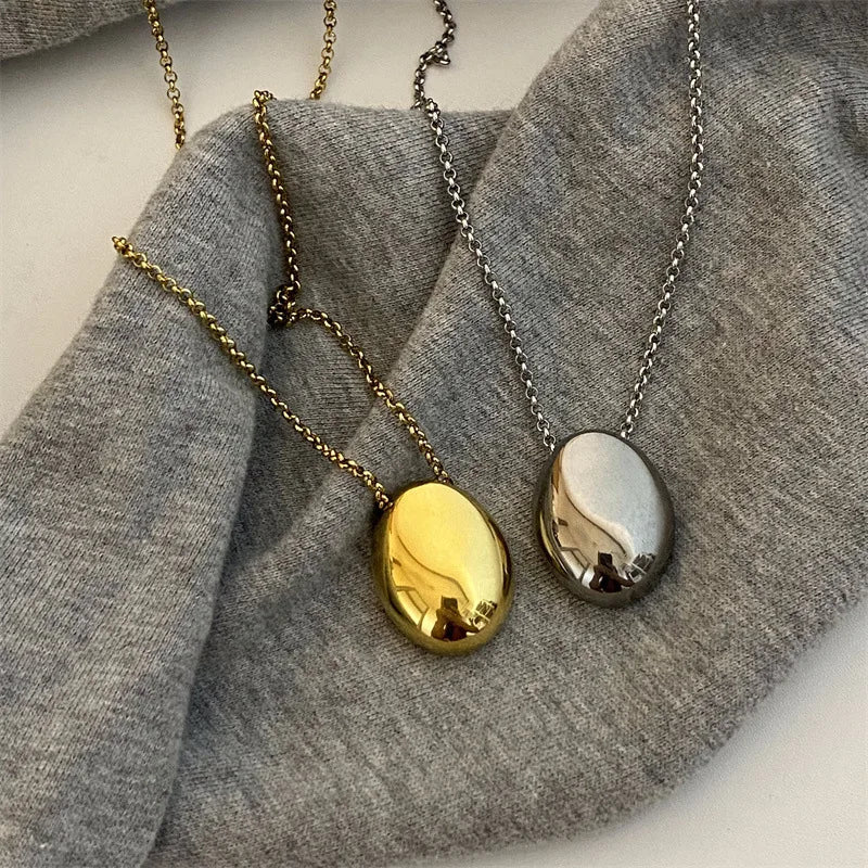 Long Necklace Large Water Drop Pendant Gold
