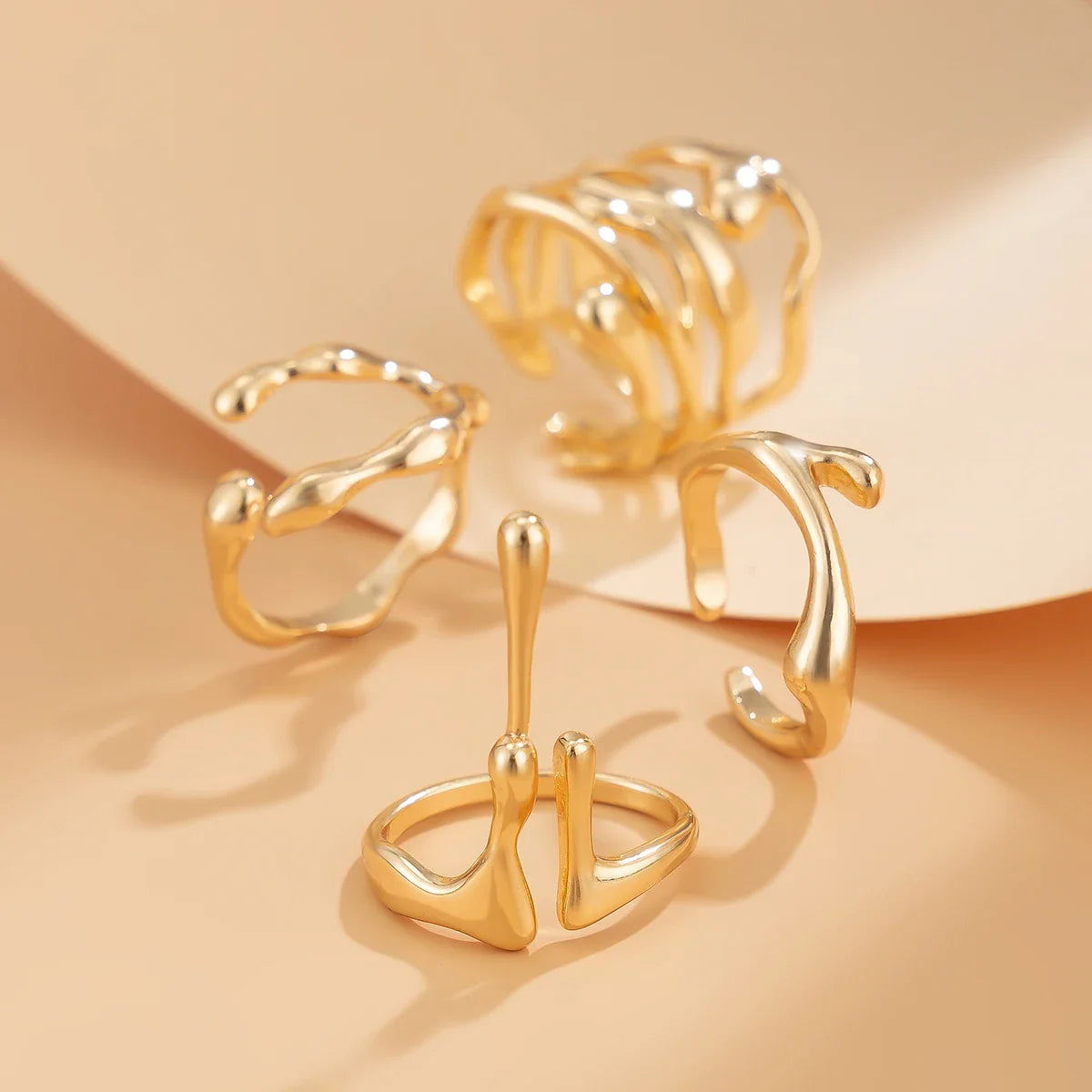 Long Long Drop Ring gold