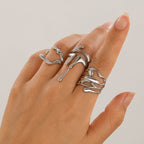 Long Long Drop Ring silver
