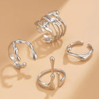 Long Long Drop Ring silver