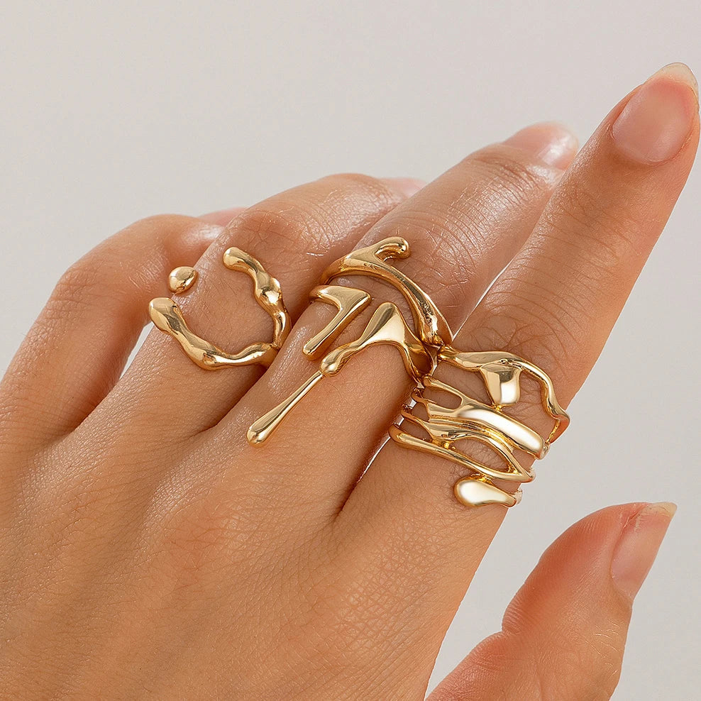 Long Long Drop Ring gold