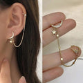 Long Moon Star Women's Earring