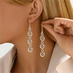 Long Spiral Dangle Earrings