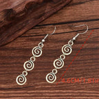 Long Spiral Dangle Earrings