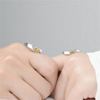 Set of 2 Couple Rings Moon and Sun Zircon Band