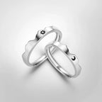 Set of 2 Couples Rings Romantic Sun and Moon Band