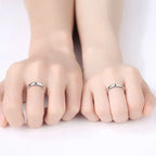 Set of 2 Couples Rings Romantic Sun and Moon Band