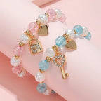 Set of 2 key and lock bracelets