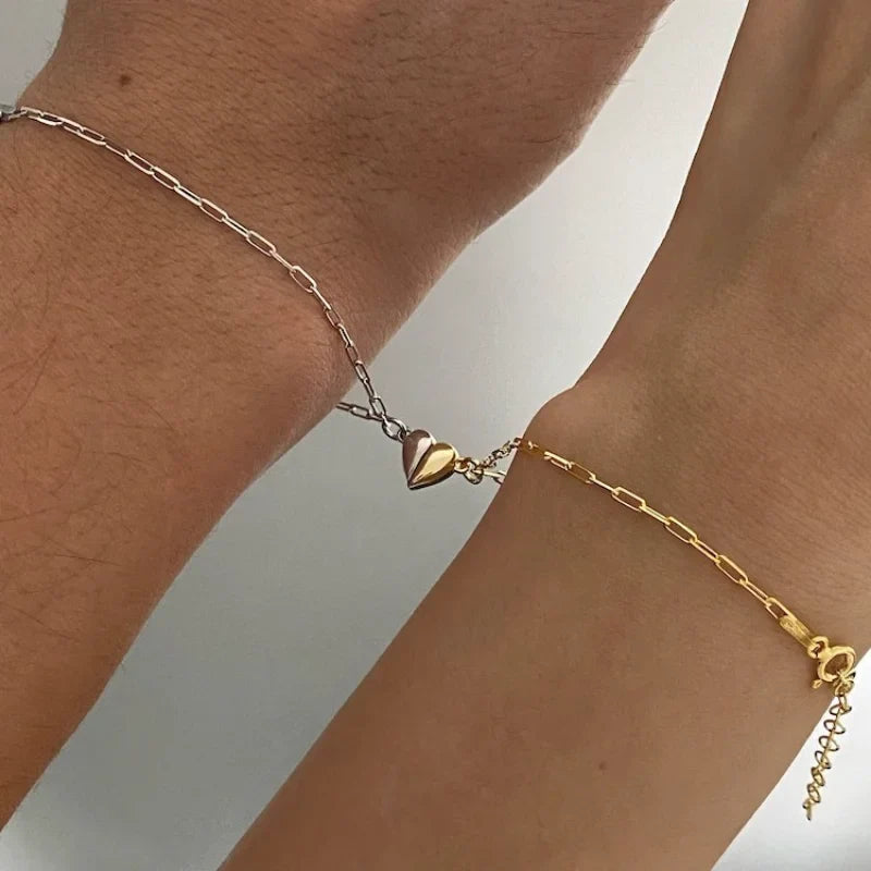Set of 2 Half-Heart Bracelets for Couples
