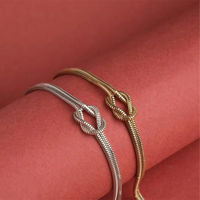Set of 2 Romantic Knot Bracelets for Couples or Friends