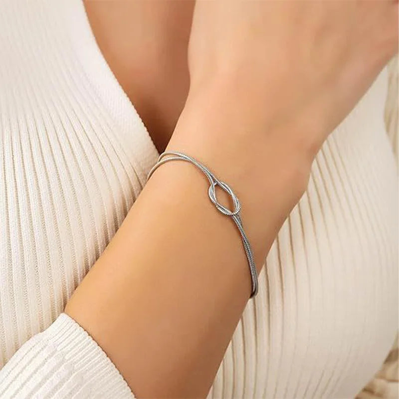 Set of 2 Romantic Knot Bracelets for Couples or Friends