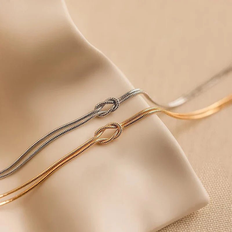 Set of 2 Romantic Knot Bracelets for Couples or Friends