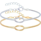 Set of 2 Romantic Knot Bracelets for Couples or Friends