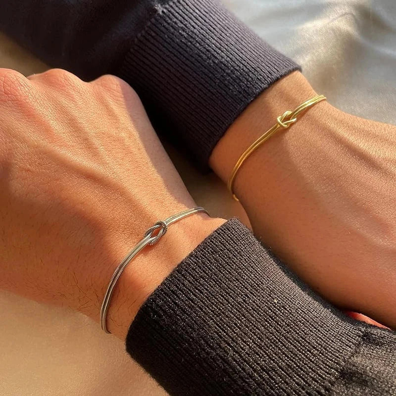 Set of 2 Romantic Knot Bracelets for Couples or Friends