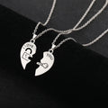 Set of 2 Necklaces with Half-Heart "I Love You" Pendants for a Loving Couple