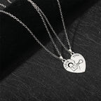 Set of 2 Necklaces with Half-Heart "I Love You" Pendants for a Loving Couple