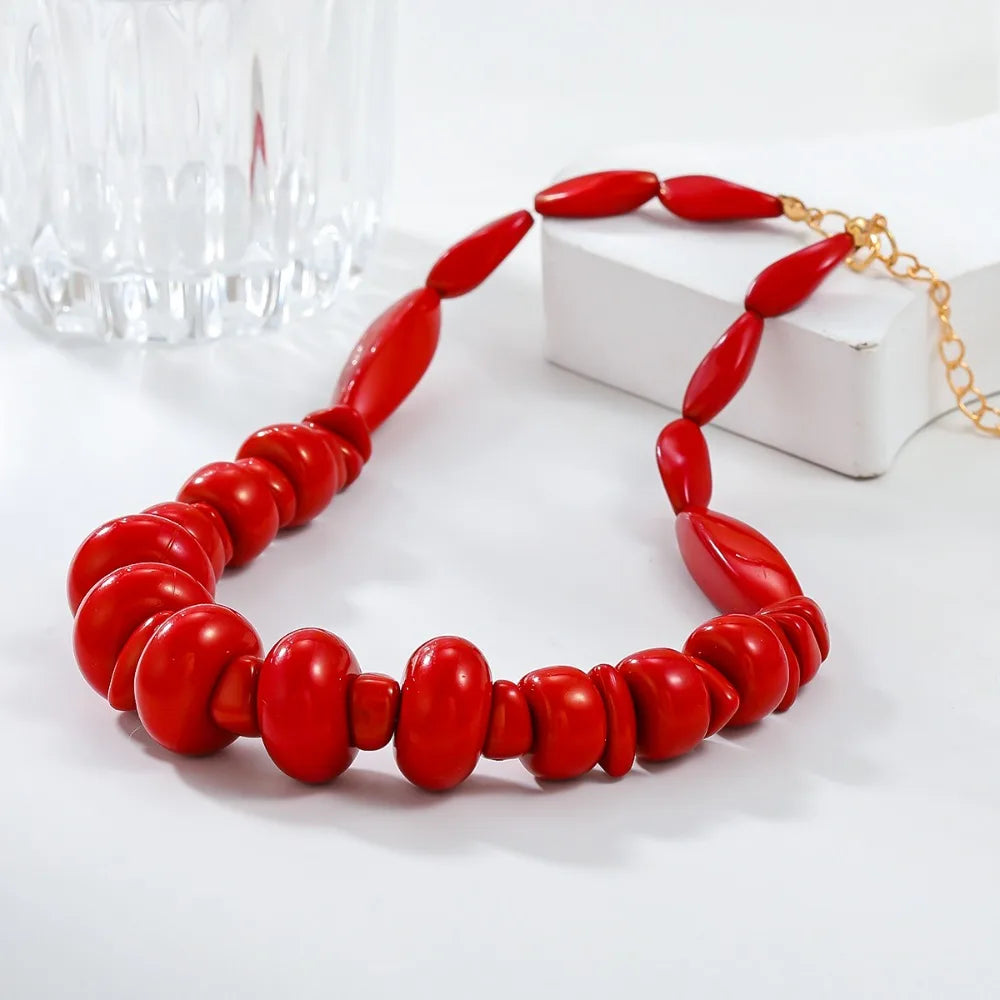 Lot of 2 red coral necklaces