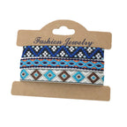 Set of 3 Handmade Ethnic Style Brazilian Bracelets blue