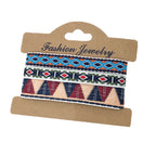 Set of 3 Handmade Ethnic Style Brazilian Bracelets blue and red