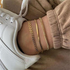 Set of 4 Women's Anklets Jewelry
